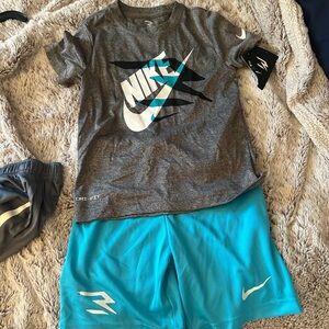 Nike Charcoal Gray Tee with Blue Accents